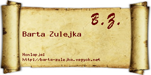 Barta Zulejka névjegykártya
